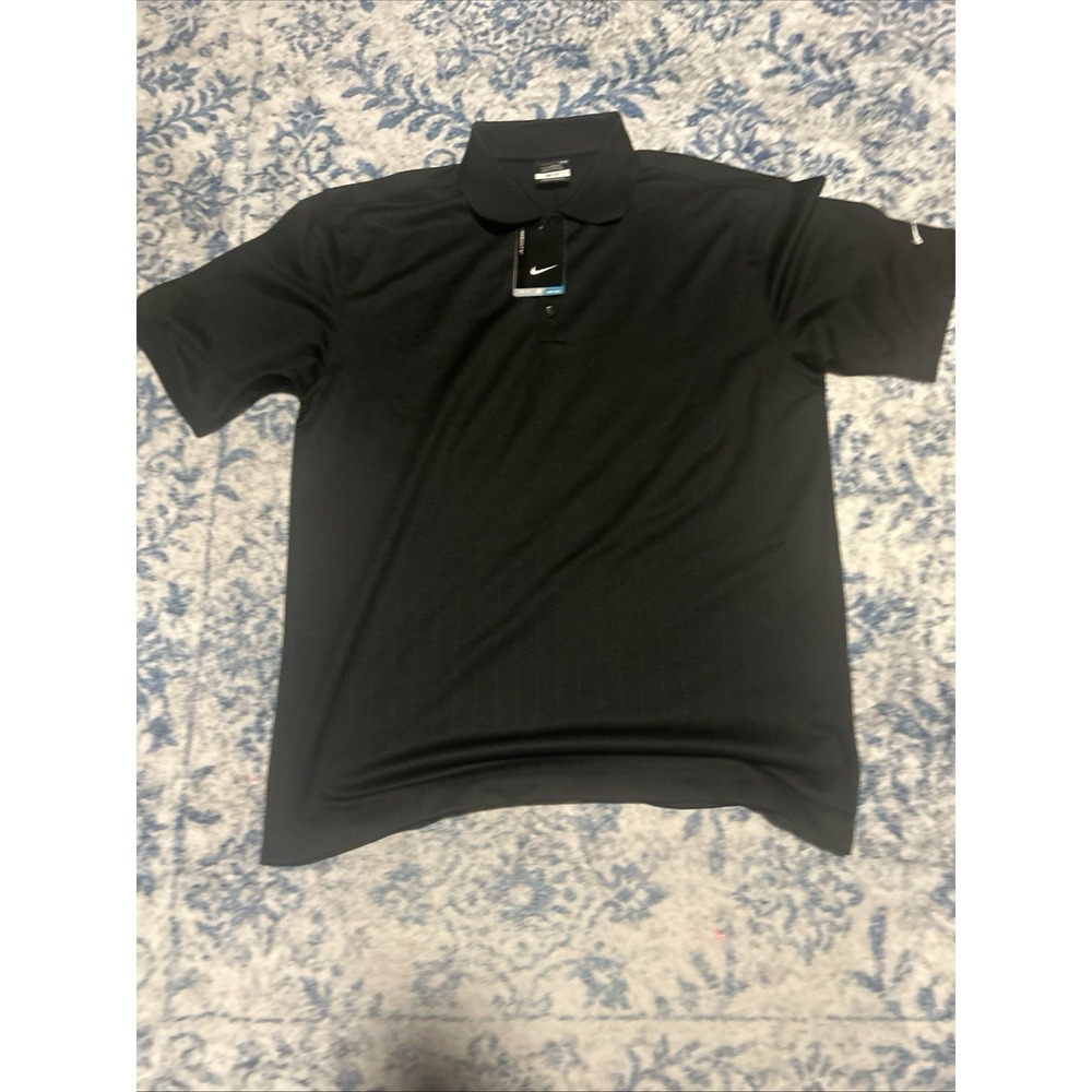 Nike DriFit Men's Golf Polo Shirt Size L Solid Black